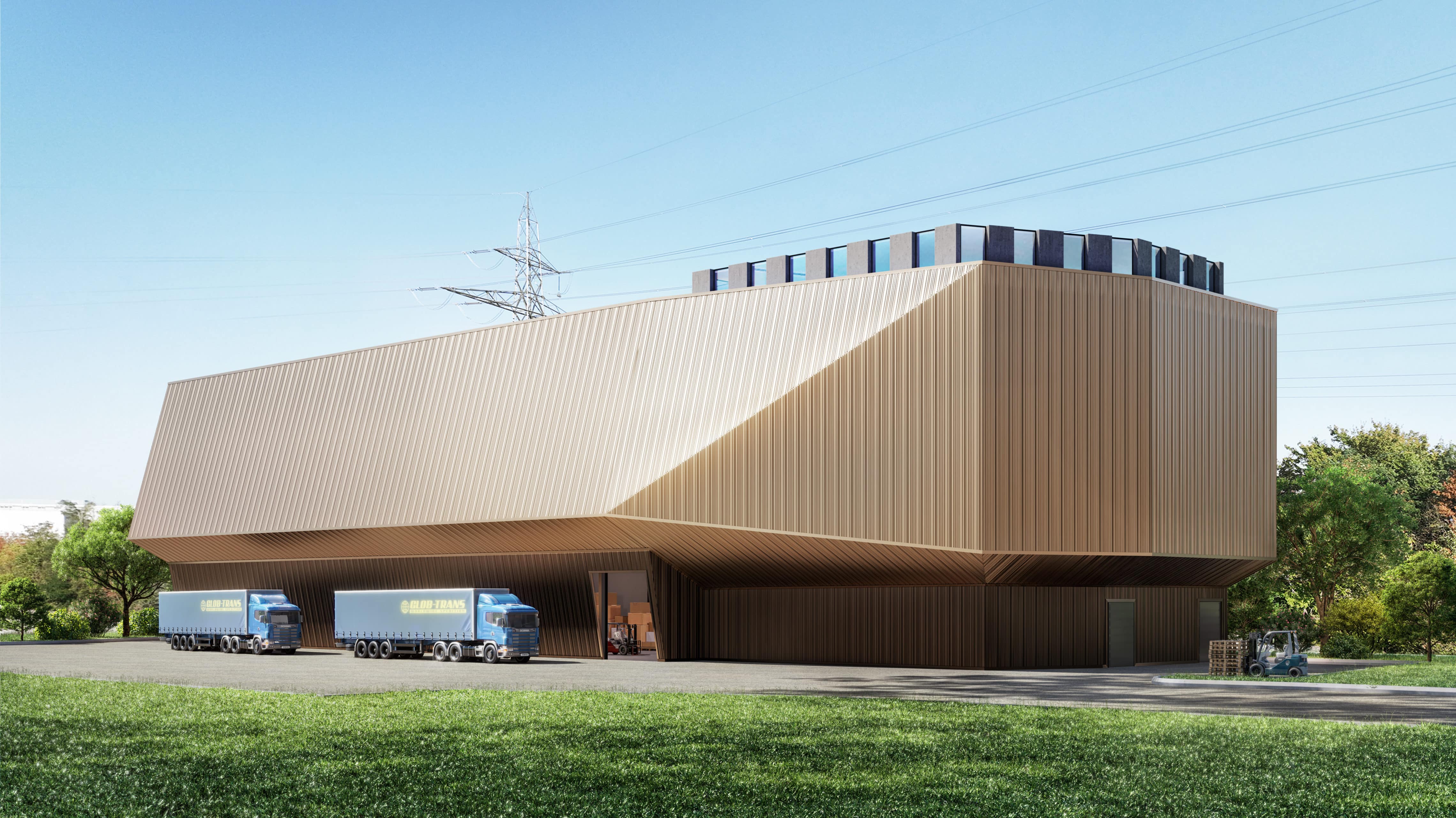 Un bâtiment logistique au style affirmé